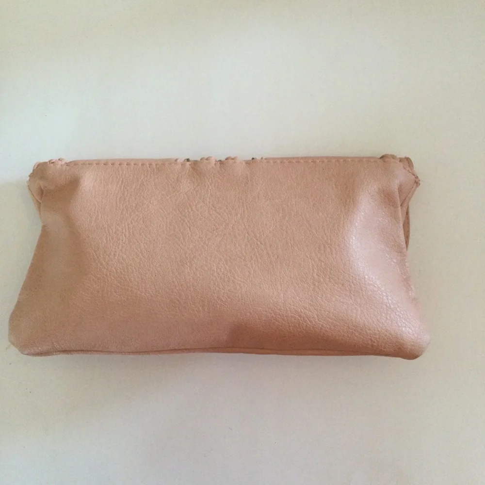 Urban Expressions Certified Vegan Dark Peach Color Snap Clutch Beautiful Bag